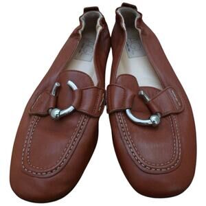 AGL ATTILIO GIUSTI LEOMBRUNI Sheryl Moc Leather Moccasin Size 38.5